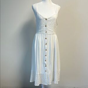 New Allie Rose White Eyelet Midi Dress L